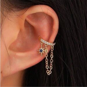 Gold Star Chain Ear Cuff A1690